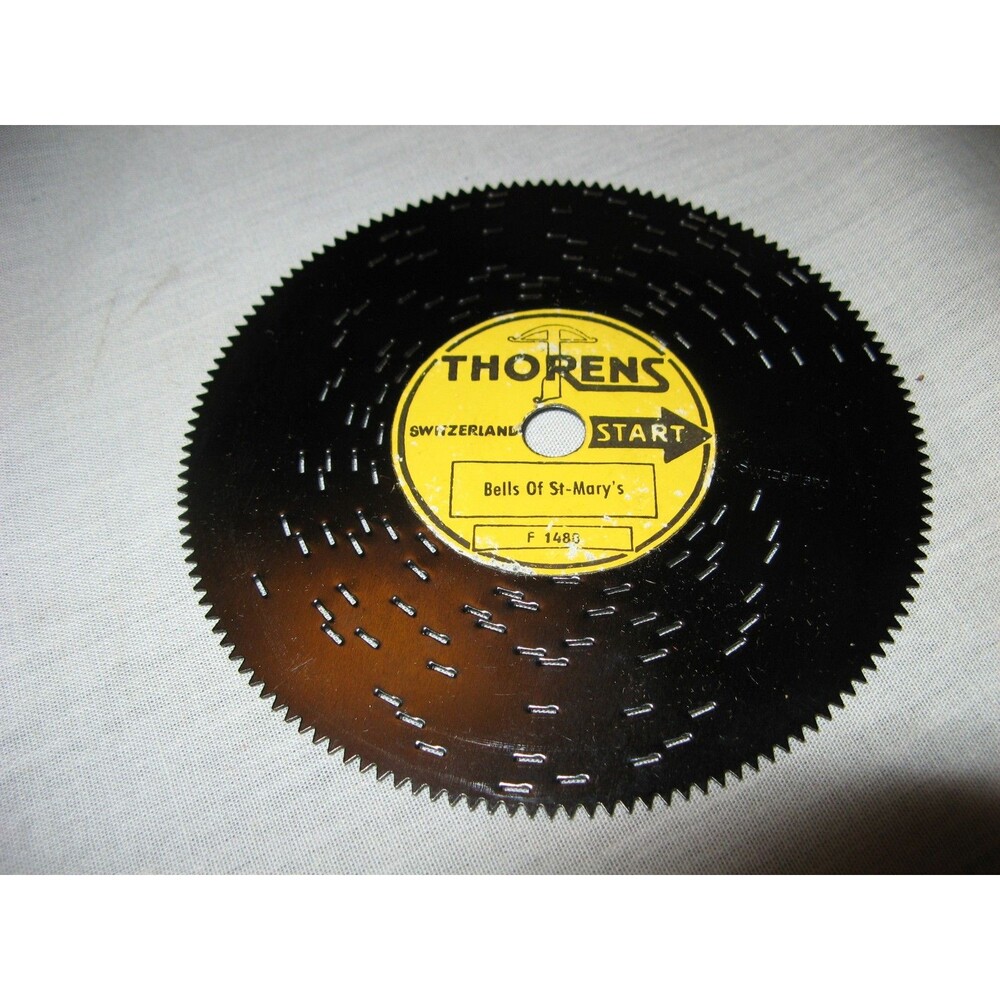 Thorens Switzerland Music Box 4.5" Metal Disc Bells of St-Mary's